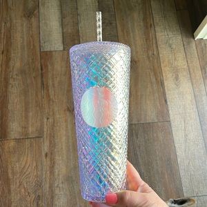 Starbucks Holiday 2022 White Unicorn Jeweled Cold Cup Tumbler Venti 24oz